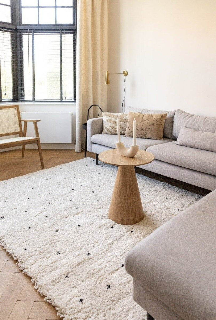 Interieur05 Kindervloerkleed hoogpolig Cream|Zwart - Dots