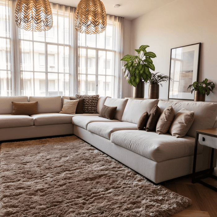 Interieur05 Hoogpolig vloerkleed Fender taupe - 240 x 340 cm