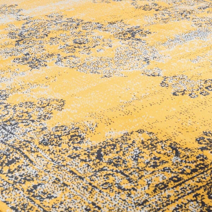 Vintage Vloerkleed Bloom rond - Geel - EVA Interior - 100 x 100 cm