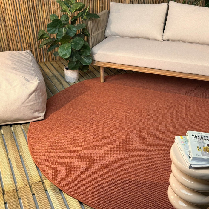 Rond buitenkleed Tone roest - Interieur05 - 240 x 240 cm