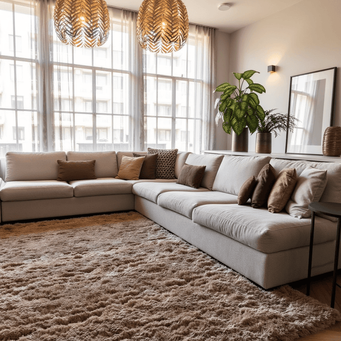 Interieur05 Hoogpolig vloerkleed Fender taupe - 200 x 290 cm