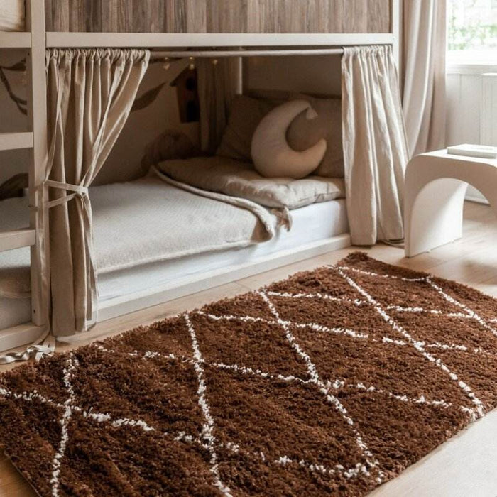 Interieur05 berber vloerkleed hoogpolig roest|cream - scandinavisch...