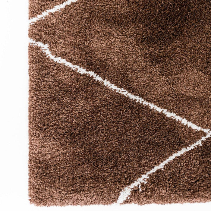 Interieur05 berber vloerkleed hoogpolig roest|cream - scandinavisch...