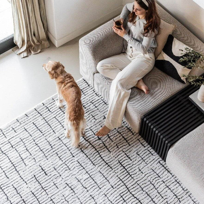 Interieur05 Vloerkleed Rectangle Creme wit|Zwart - 200 x 290 cm