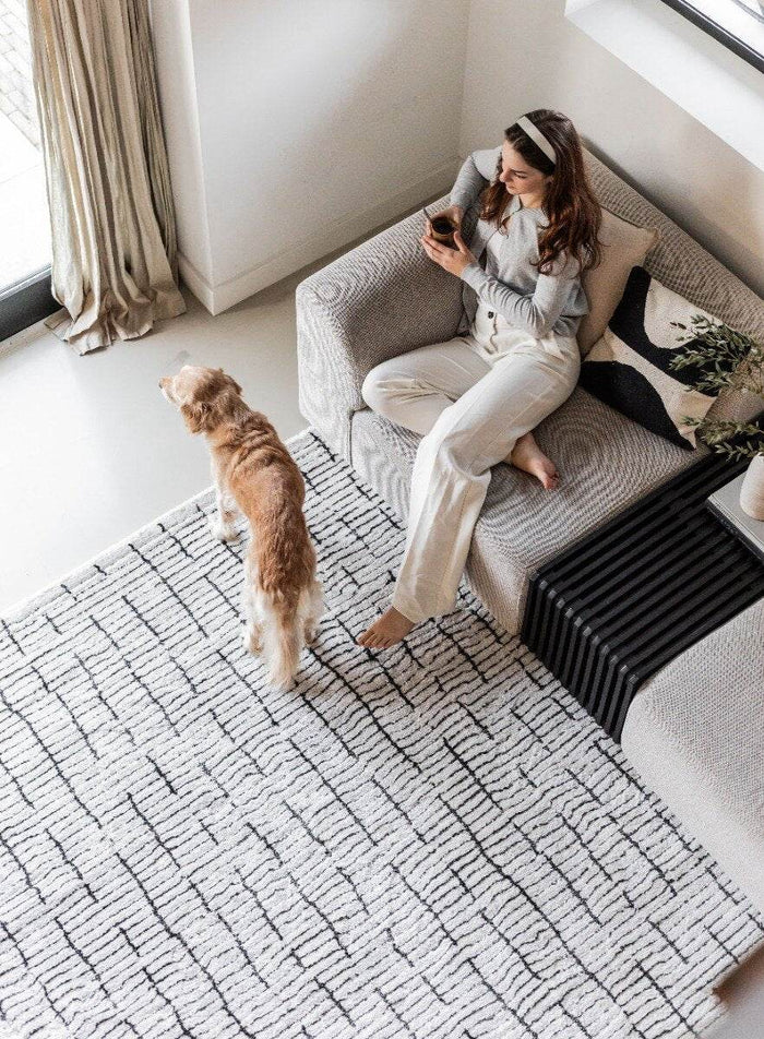 Interieur05 Vloerkleed Rectangle Creme wit|Zwart - 200 x 290 cm