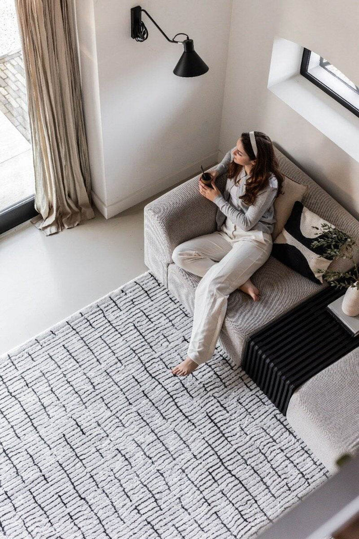 Interieur05 Vloerkleed Rectangle Creme wit|Zwart - 200 x 290 cm