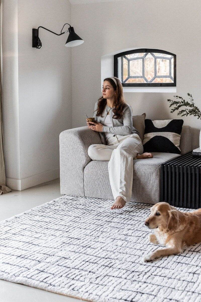 Interieur05 Vloerkleed Rectangle Creme wit|Zwart - 200 x 290 cm