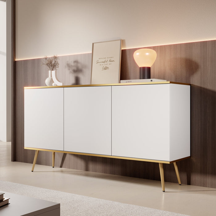 Meubella - Dressoir Orleans - Wit - 160 cm