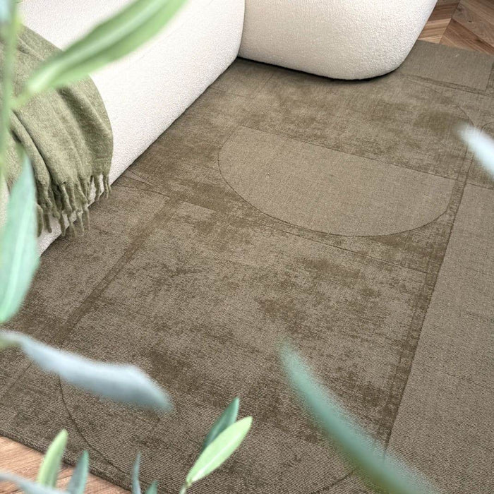 Wollen vloerkleed Twig groen - Interieur05 - 240 x 340 cm