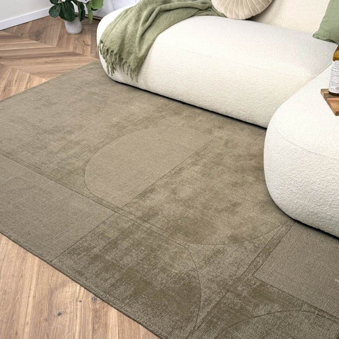 Wollen vloerkleed Twig groen - Interieur05 - 240 x 340 cm