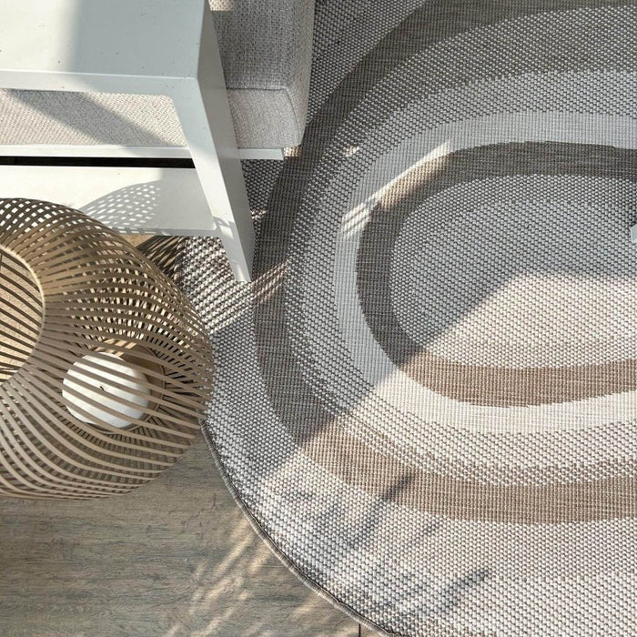 Interieur05 Organisch gevormd buitenkleed Loop Stone Linnen