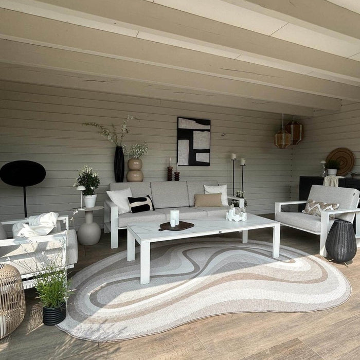 Interieur05 Organisch gevormd buitenkleed Loop Stone Linnen