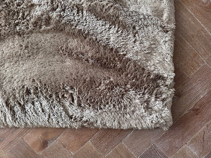 Hoogpolig vloerkleed Odelia bruin|taupe - Interieur05 - 330 x 240 cm