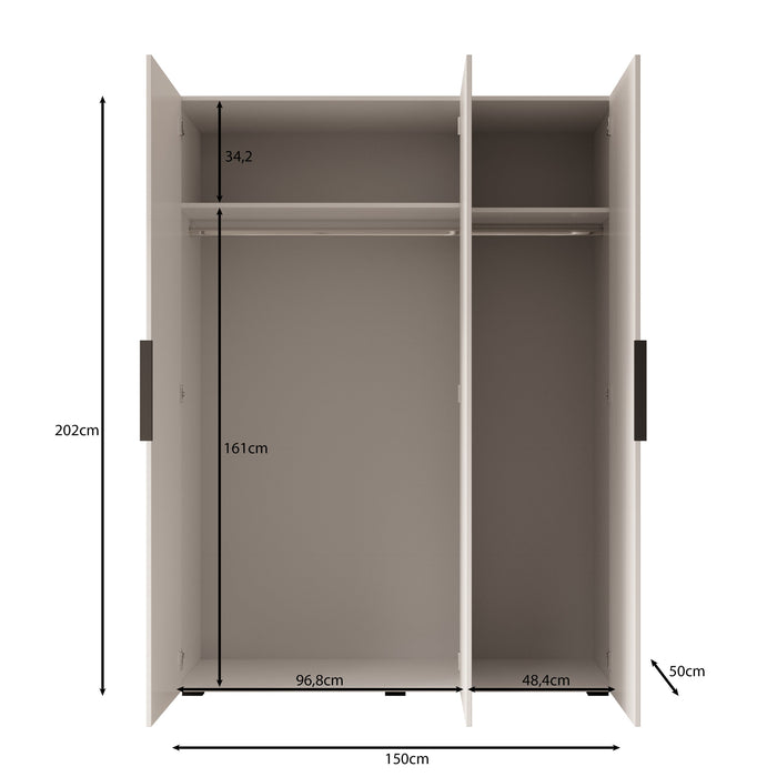 Meubella - Kledingkast Marquesa - Beige - 150 cm