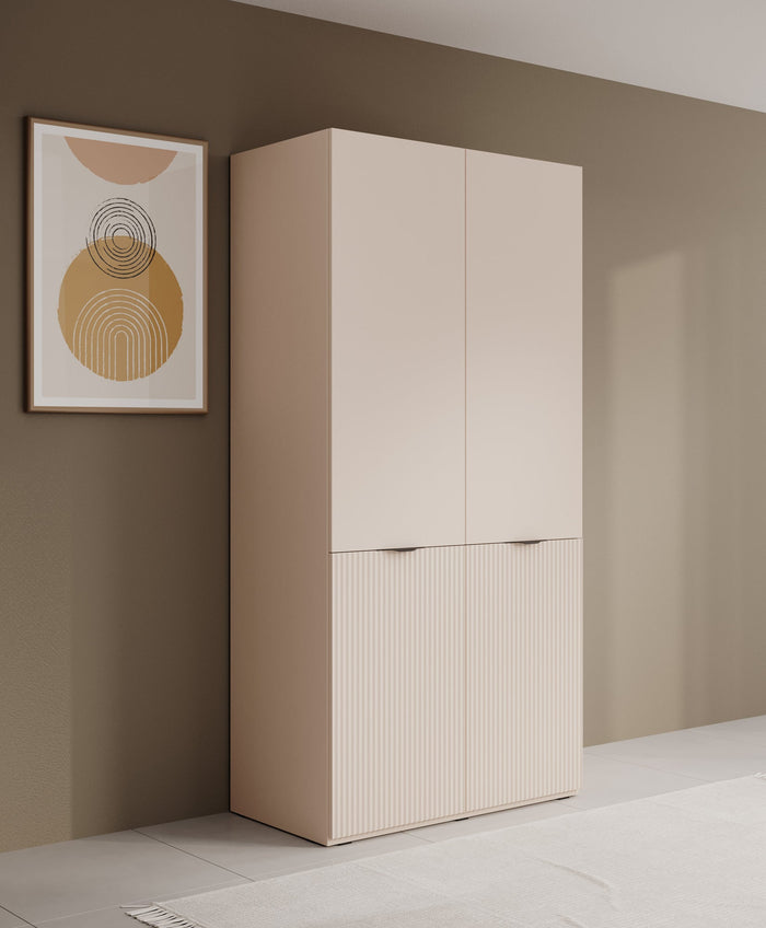 Meubella - Kledingkast Shelton - Beige - 101 cm