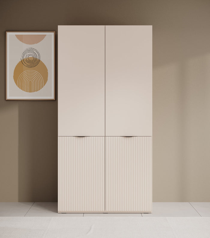 Meubella - Kledingkast Shelton - Beige - 101 cm