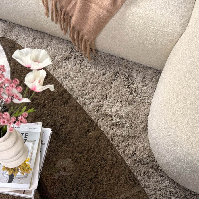 Hoogpolig vloerkleed Nika zand polyester - Interieur05 - 340 x 240 cm