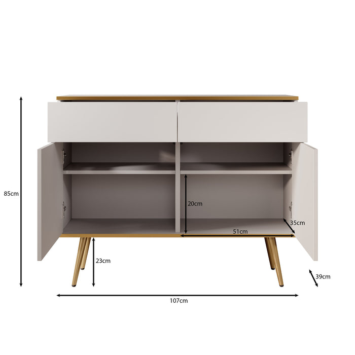 Meubella - Dressoir Orleans - Zwart - 107 cm
