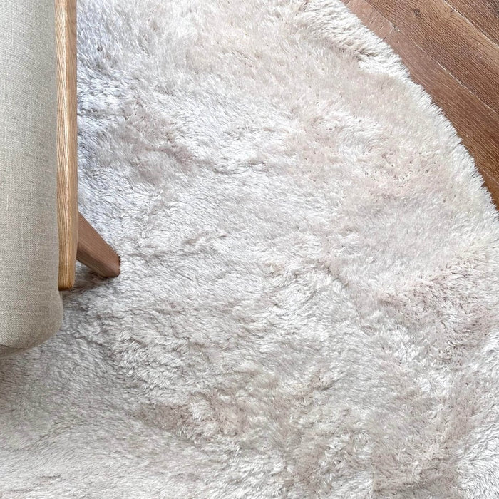 Rond hoogpolig vloerkleed Odelia beige|wit - Interieur05