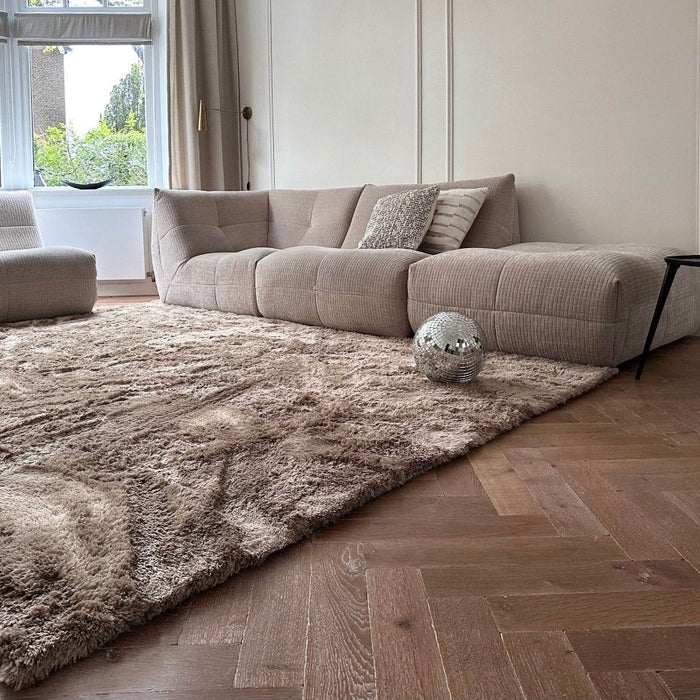 Hoogpolig vloerkleed Odelia bruin|taupe - Interieur05 - 230 x 160 cm