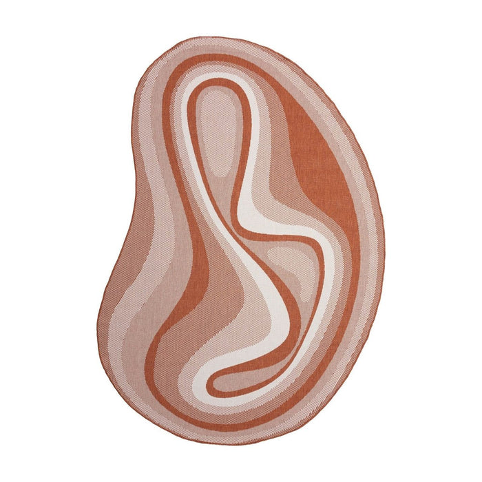 Interieur05 Organisch gevormd buitenkleed Loop Stone Roest