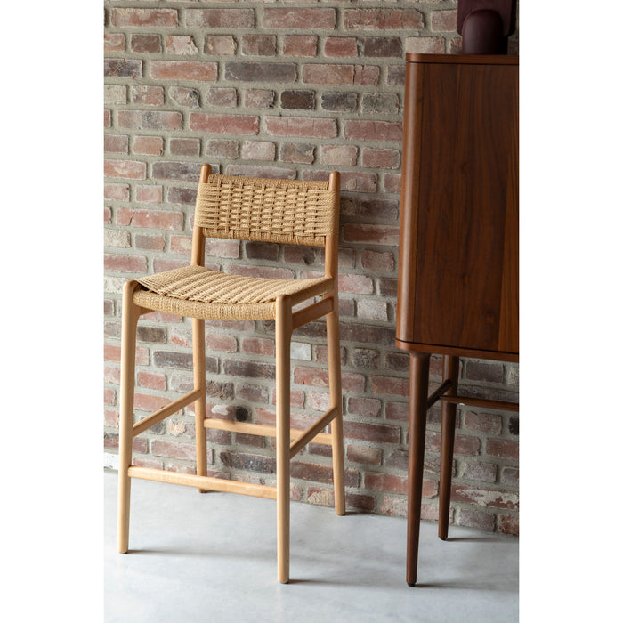 Dutchbone Cecile Counter| Barkruk met Rugleuning 67,50 cm Hout Naturel