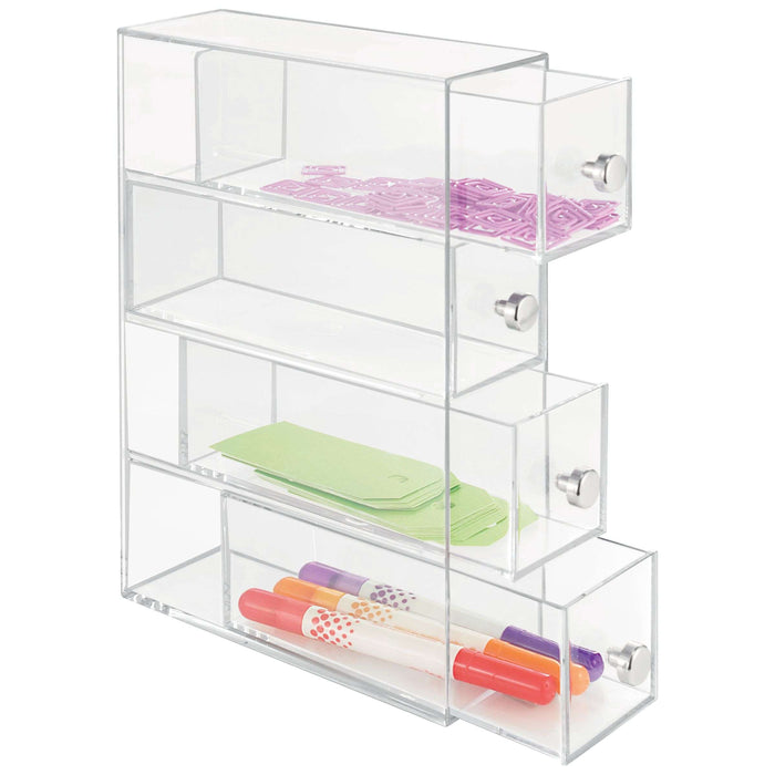 Ladekast, Make-up Organizer, Small, 4 Lades, 6.6 x 17.7 x 25.2 cm, Tra