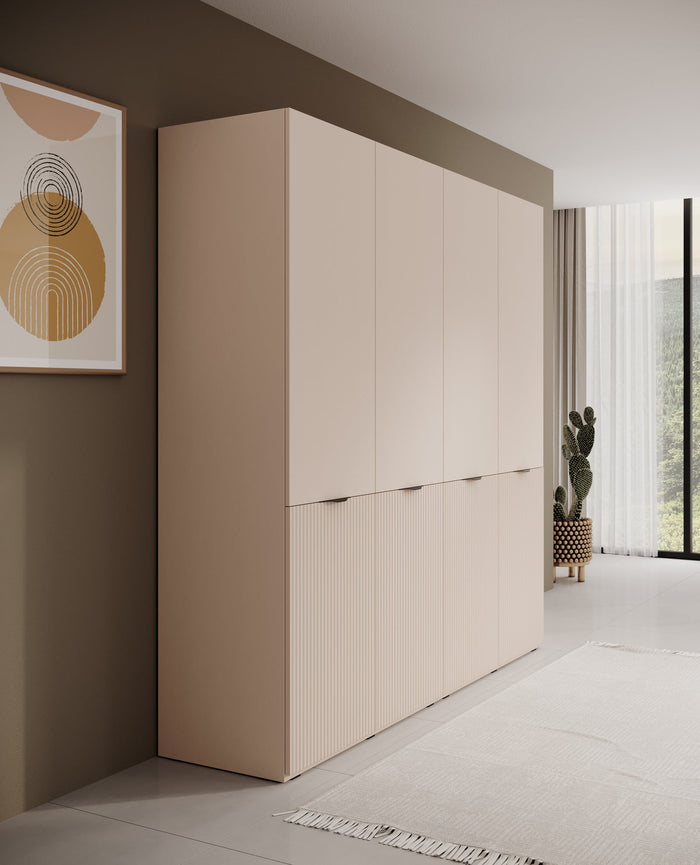 Meubella - Kledingkast Shelton - Beige - 202 cm