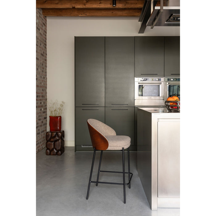 Dutchbone Rodin Counter| Barkrukken met Rugleuning Beige - Set van 2