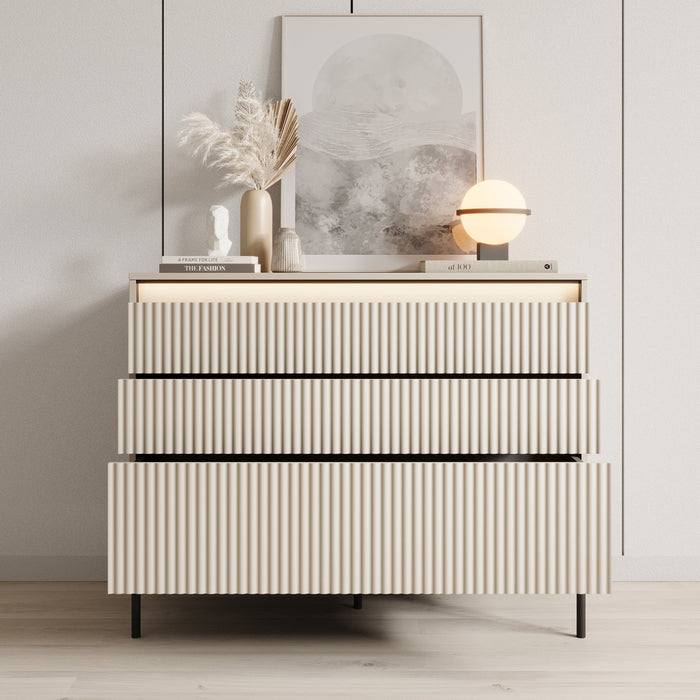 Meubella - Ladekast Timoteo - Beige - 104 cm