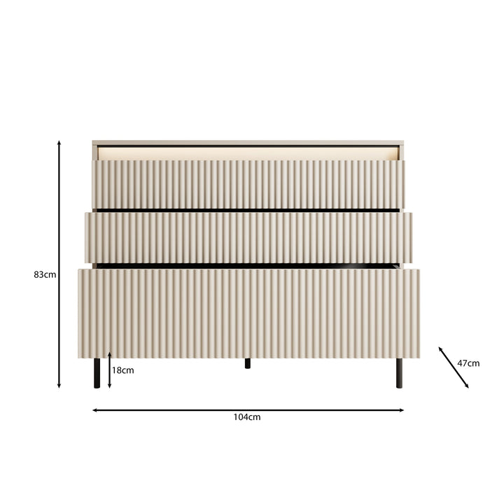 Meubella - Ladekast Timoteo - Beige - 104 cm