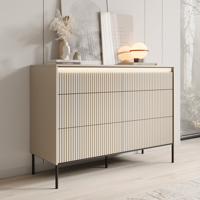 Meubella - Ladekast Timoteo - Beige - 130 cm