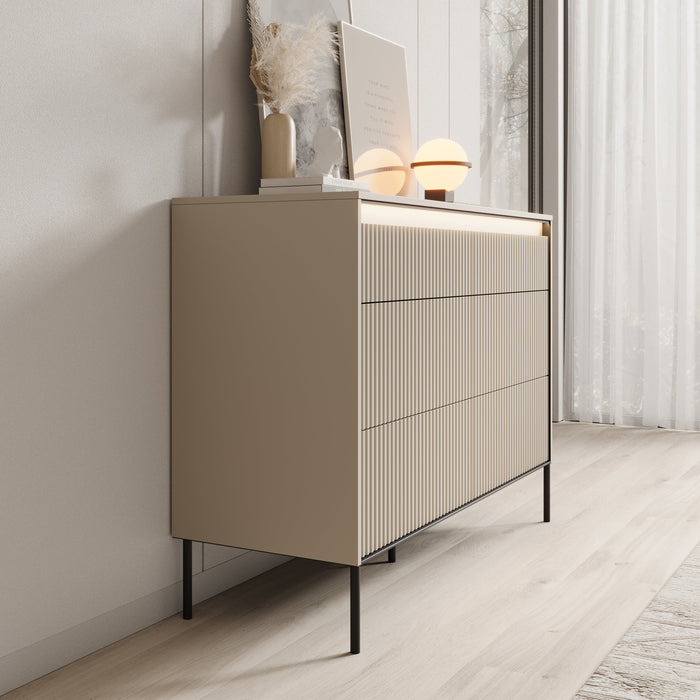 Meubella - Ladekast Timoteo - Beige - 130 cm