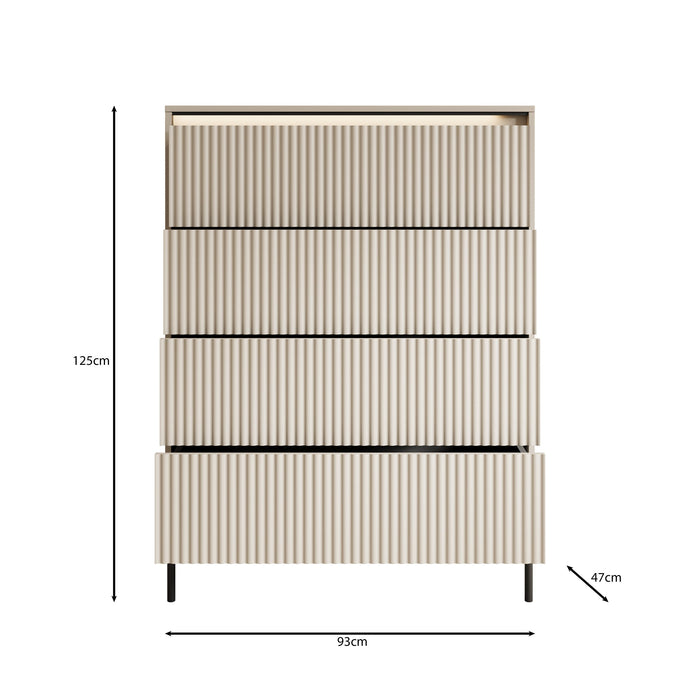 Meubella - Ladekast Timoteo - Beige - 93 cm