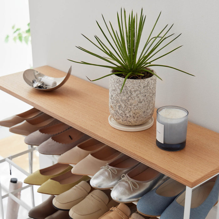 Yamazaki Tower Schoenenrek op wielen 5-laags - Wit