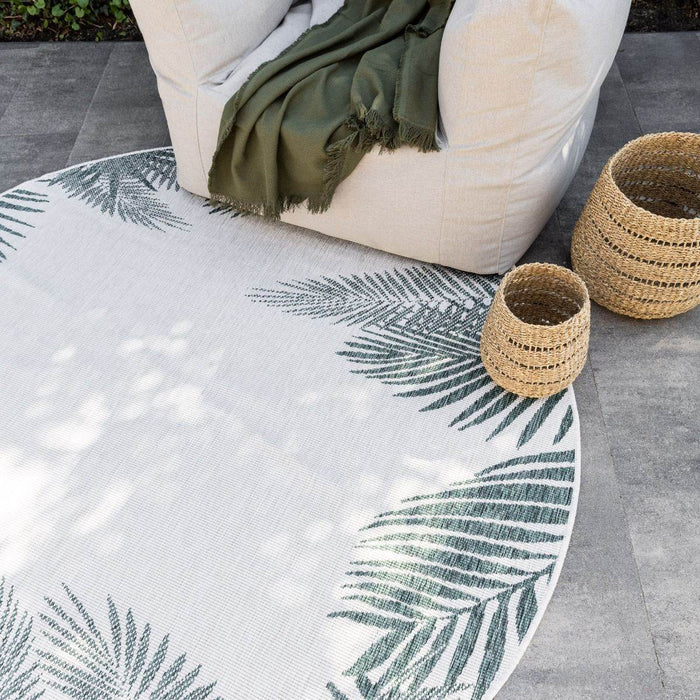 Rond Buitenkleed Leaf - Groen - dubbelzijdig - EVA Interior