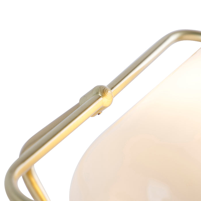 QAZQA Klassieke notarislamp goud met opaal glas - Banker