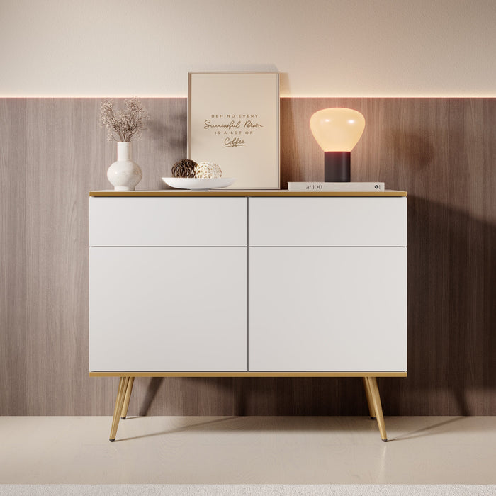 Meubella - Dressoir Orleans - Wit - 107 cm