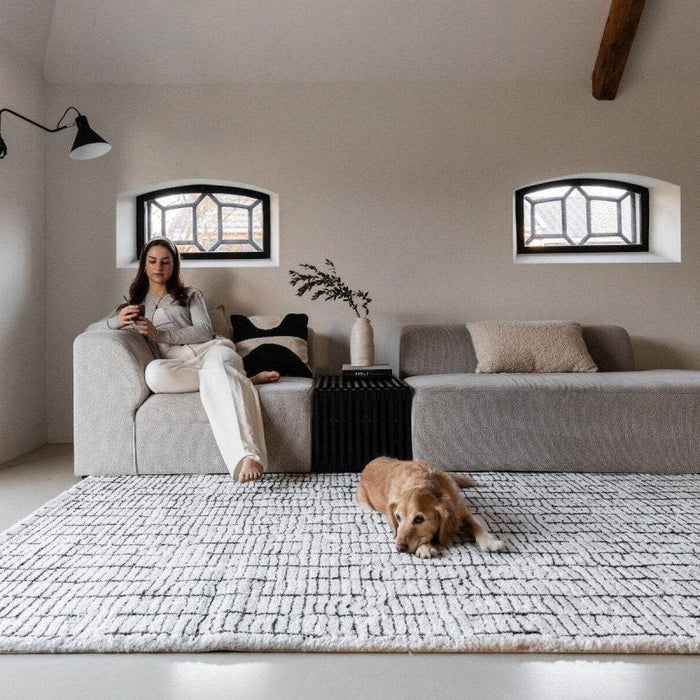 Interieur05 Vloerkleed Rectangle Creme wit|Zwart - 200 x 290 cm