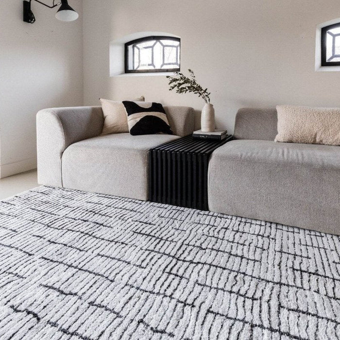 Interieur05 Vloerkleed Rectangle Creme wit|Zwart - 200 x 290 cm