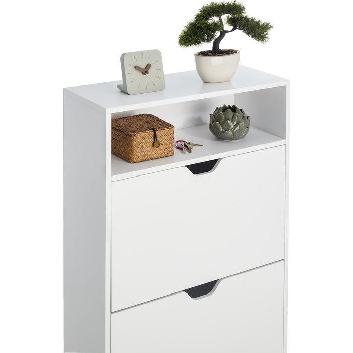 tectake® Schoenenkast Calea met 2 kantelvakken voor 12 paar schoenen