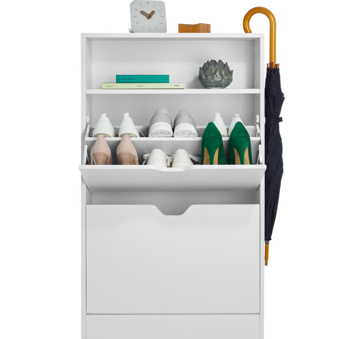 tectake® Schoenenkast Calea met 2 kantelvakken voor 12 paar schoenen