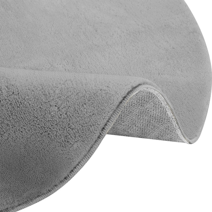 tectake® Kortpolig vloerkleed Soft Zone Ø 120 cm - Grijs