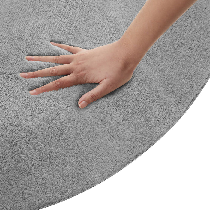 tectake® Kortpolig vloerkleed Soft Zone Ø 120 cm - Grijs