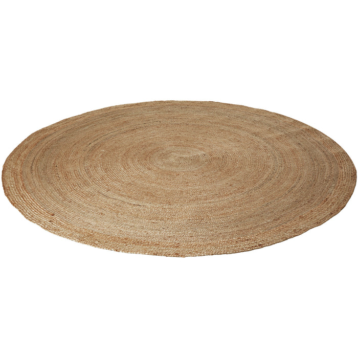 tectake® Handgeweven tapijt Glim van jute, boho-stijl, rond Ø 200 cm