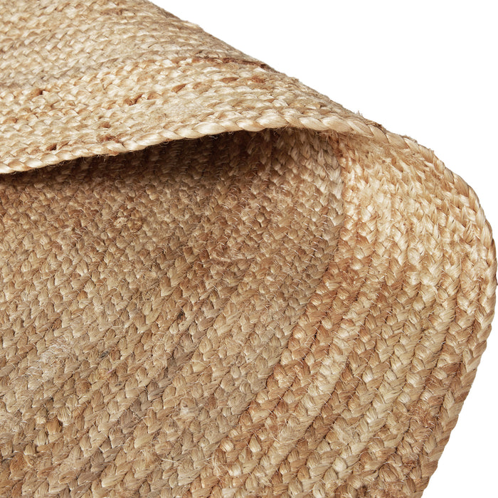 tectake® Handgeweven tapijt Glim van jute, boho-stijl, rond Ø 200 cm