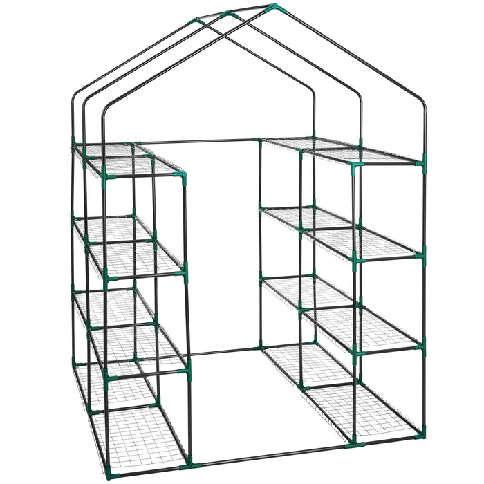 tectake® Foliekas met vierkant oppervlak 143x143x195cm - Groen