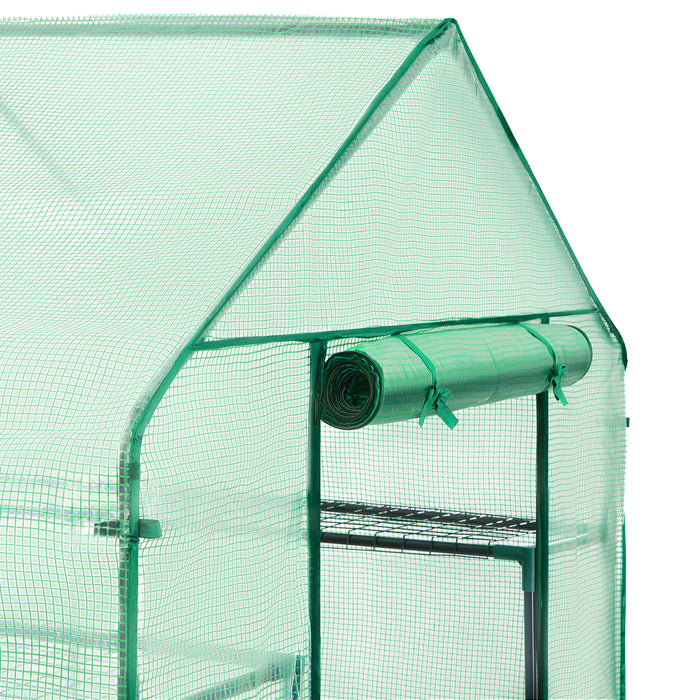 tectake® Foliekas met vierkant oppervlak 143x143x195cm - Groen