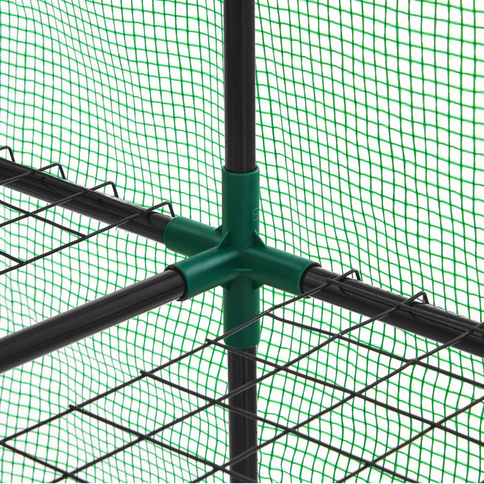 tectake® Foliekas met vierkant oppervlak 143x143x195cm - Groen