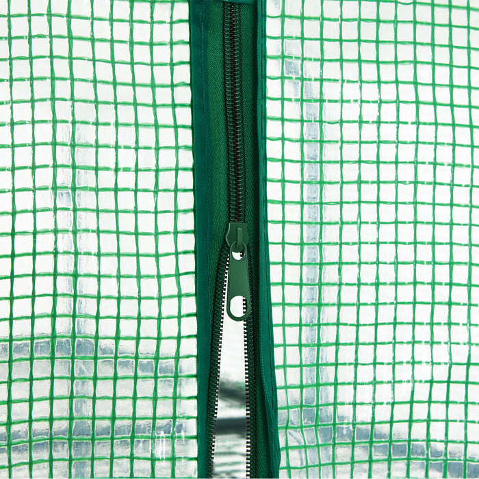 tectake® Foliekas met vierkant oppervlak 143x143x195cm - Groen